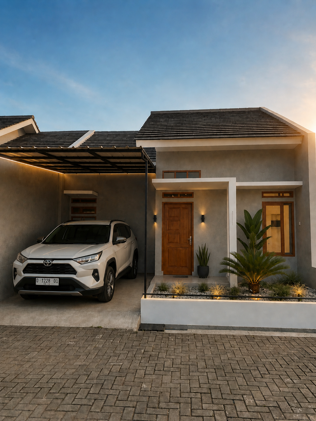 Tampak depan Cluster Sukamukti Islamic Tipe 45